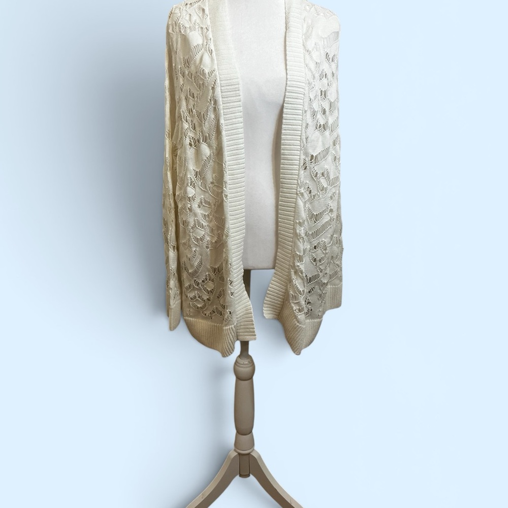 torrid Cream Lace Open-Front Cardigan